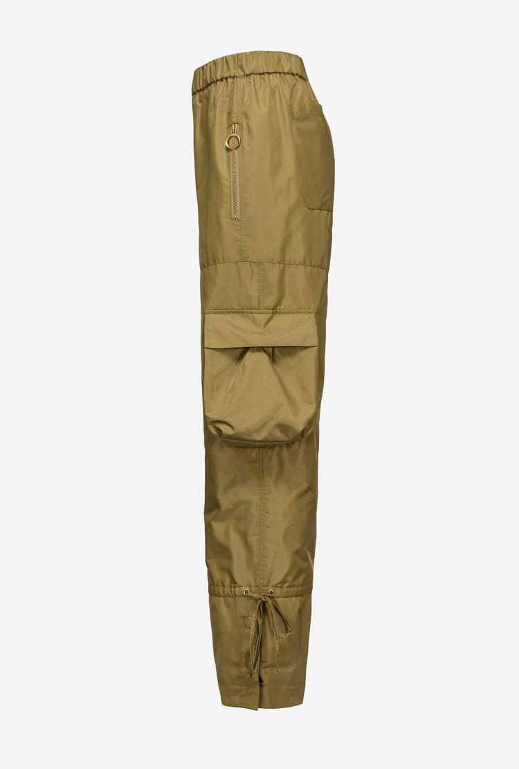 Brown Women's Pinko Technical Twill Cargo Pants | Ireland-60782319