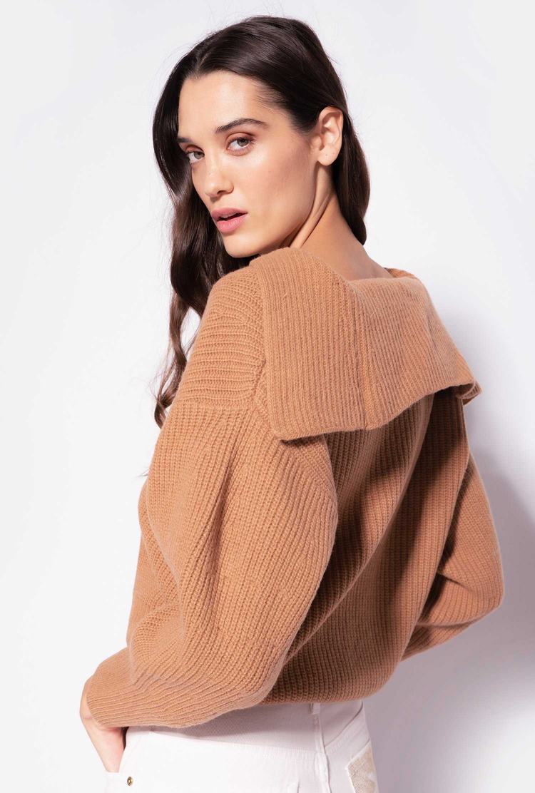 Brown Women's Pinko Wide-neck Pullover | Ireland-13540969