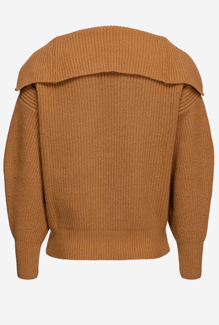 Brown Women's Pinko Wide-neck Pullover | Ireland-13540969