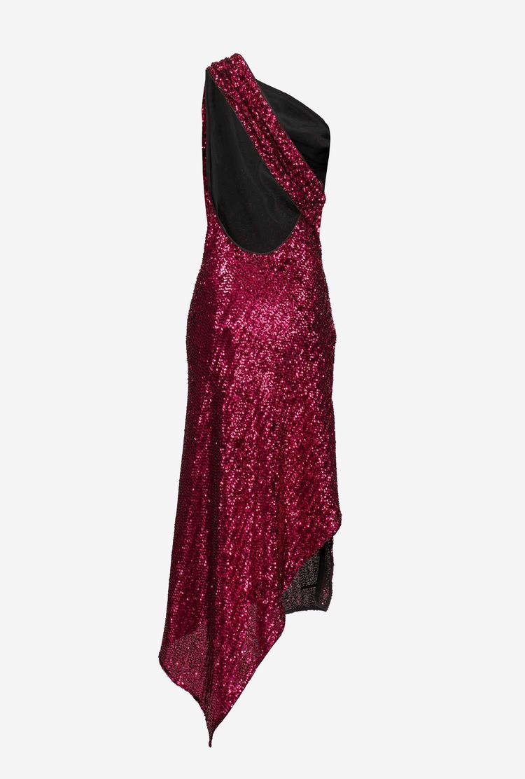 Burgundy Women's Pinko Fully Sequinned Dress | Ireland-95748029