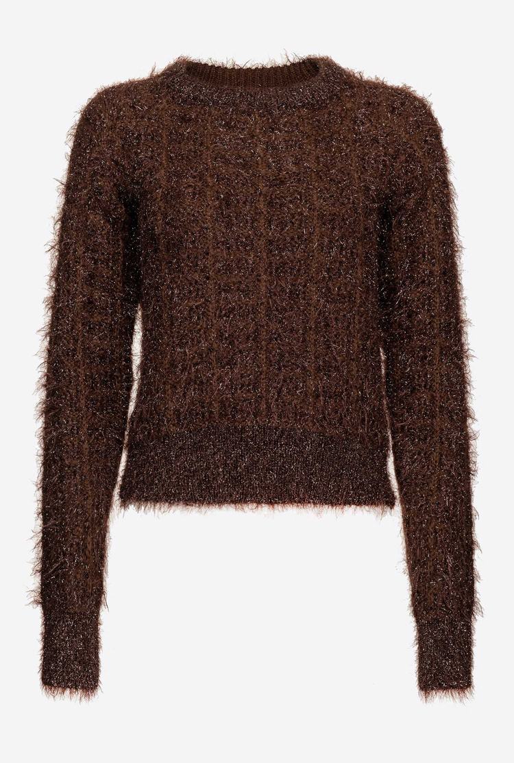 Chocolate Women's Pinko Alpaca Blend Fluffy Pullover | Ireland-25869379