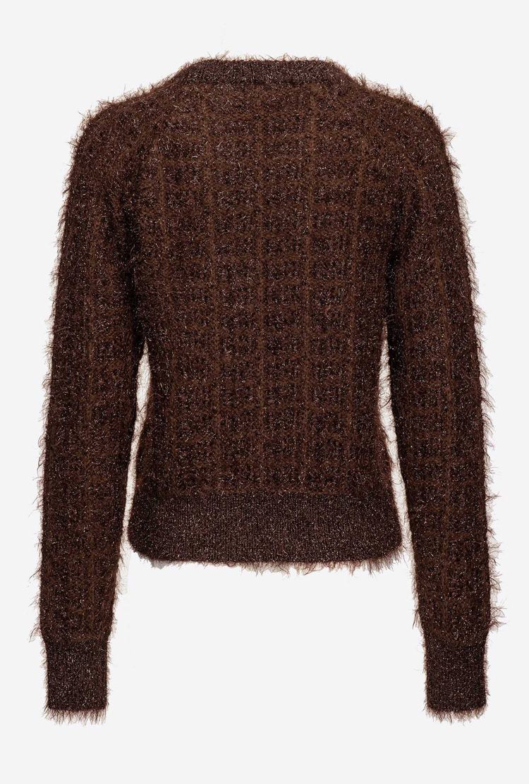 Chocolate Women's Pinko Alpaca Blend Fluffy Pullover | Ireland-25869379