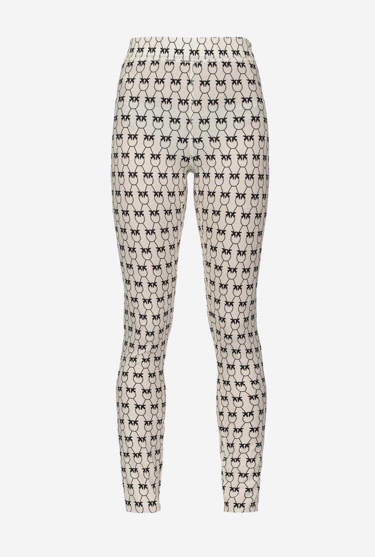 Cream/Black Women's Pinko Monogram Pants | Ireland-97328609