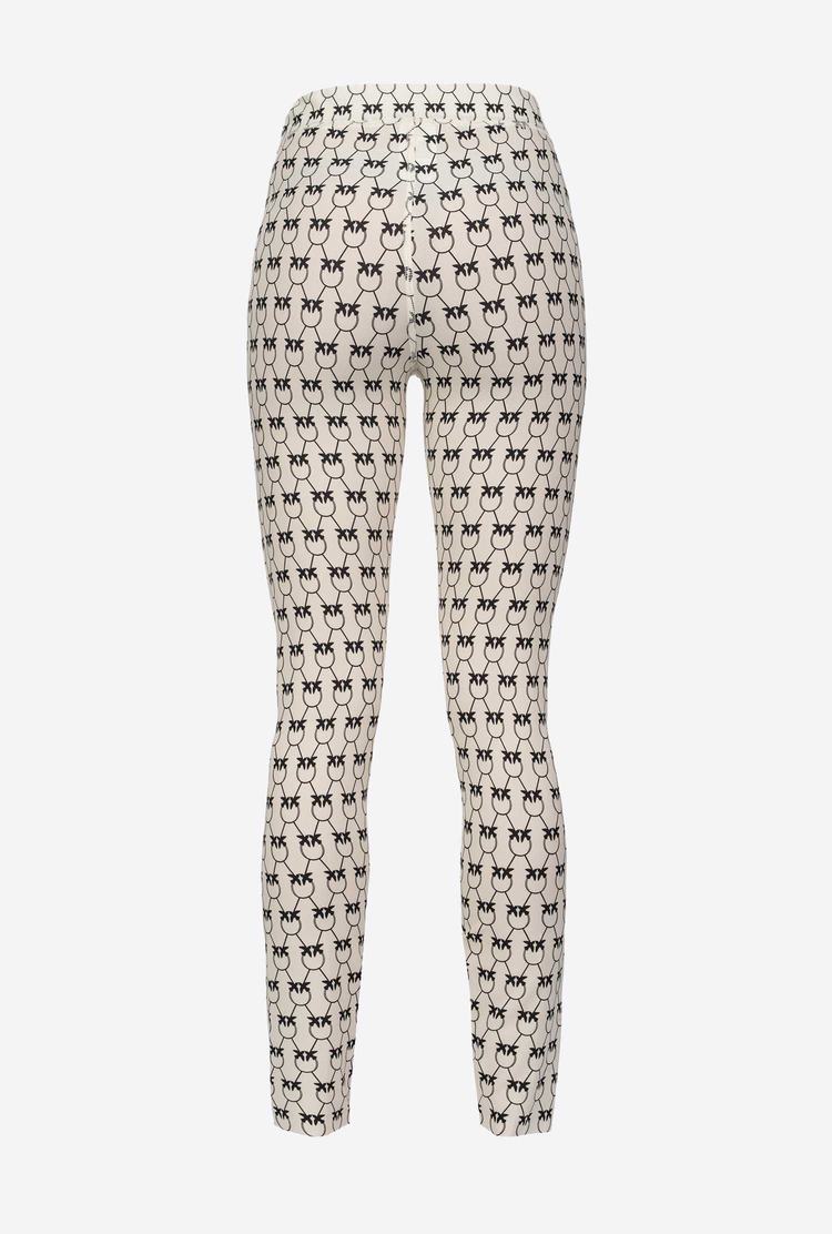 Cream/Black Women's Pinko Monogram Pants | Ireland-97328609