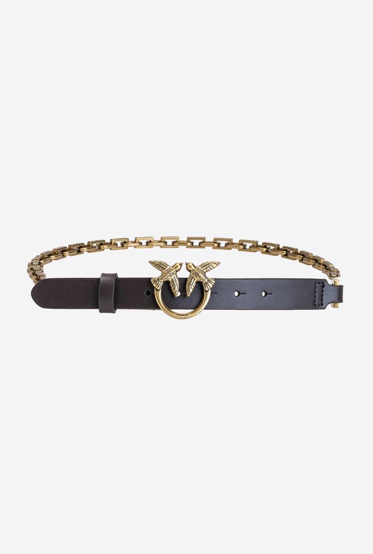 Dark Brown Gold Women\'s Pinko Chain Belts | Ireland-08496129