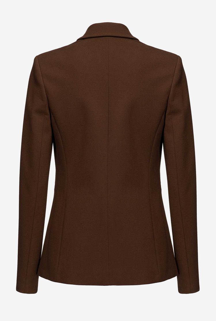 Dark Brown Women's Pinko Jewel Buttons Blazers | Ireland-31208799