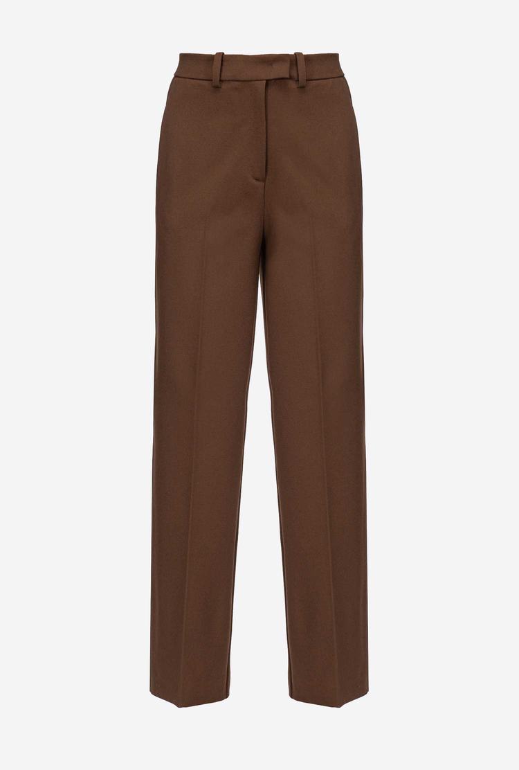 Dark Brown Women's Pinko Loose-fitting Stretch Pants | Ireland-01436289