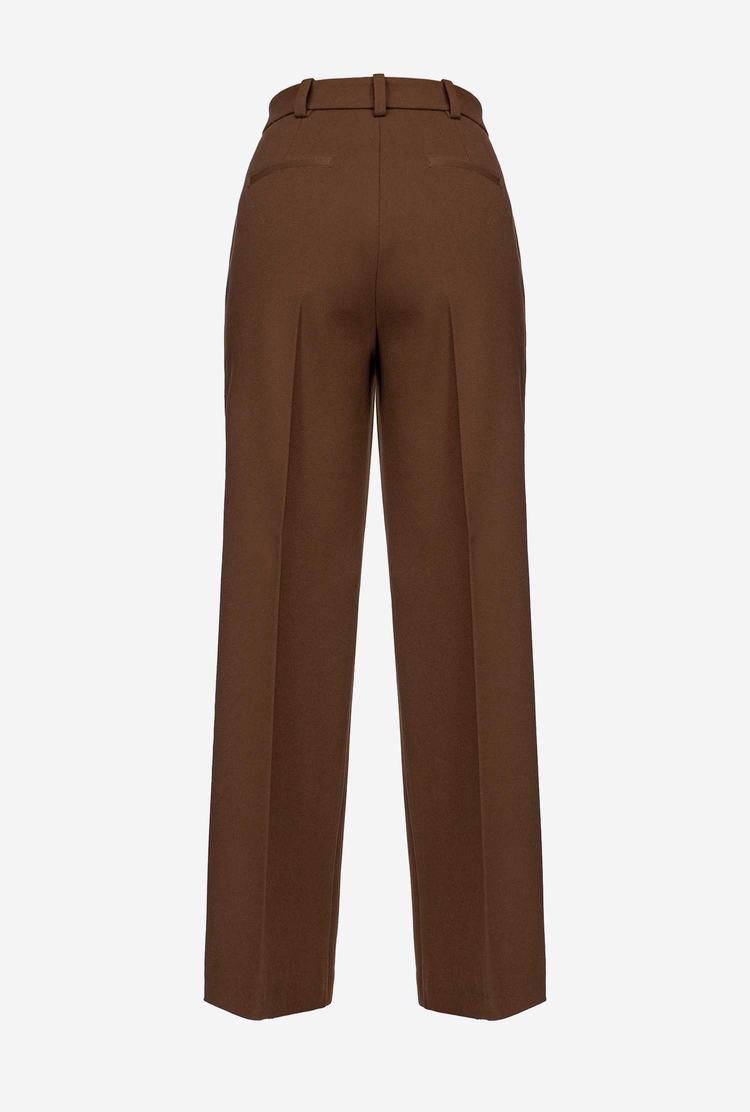 Dark Brown Women's Pinko Loose-fitting Stretch Pants | Ireland-01436289