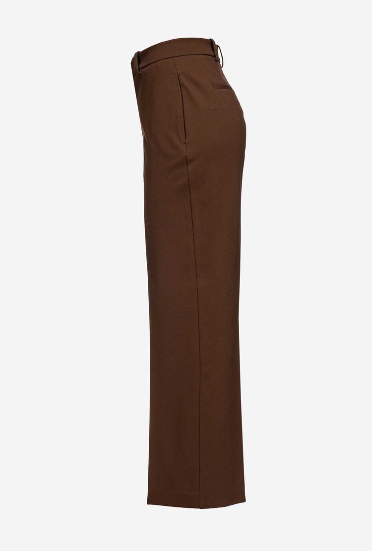 Dark Brown Women's Pinko Loose-fitting Stretch Pants | Ireland-01436289