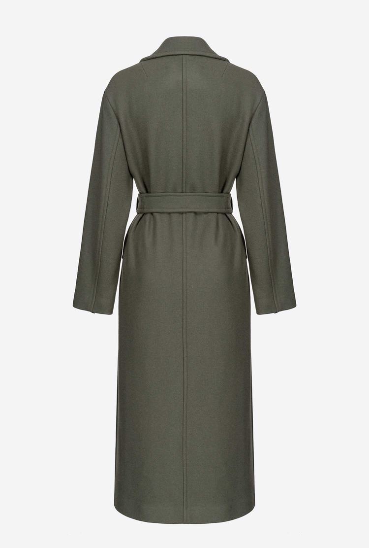 Dark Green Women's Pinko Long Wraparound Coats | Ireland-42538099