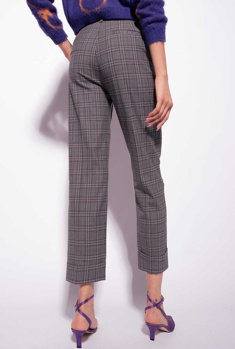 Dark Grey Women's Pinko Chequered Pants | Ireland-30248659