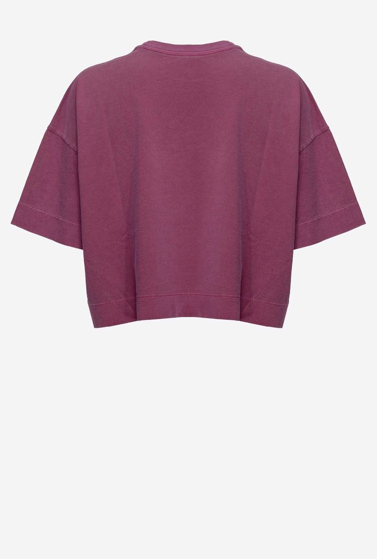 Dark Purple Women's Pinko Cropped Western T Shirts | Ireland-17403869