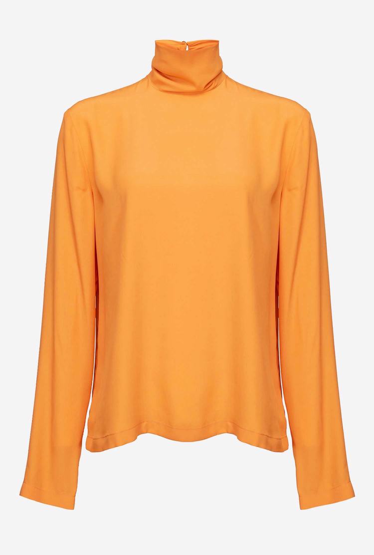 Dark Yellow Women's Pinko Polo-neck Shirts | Ireland-82350619