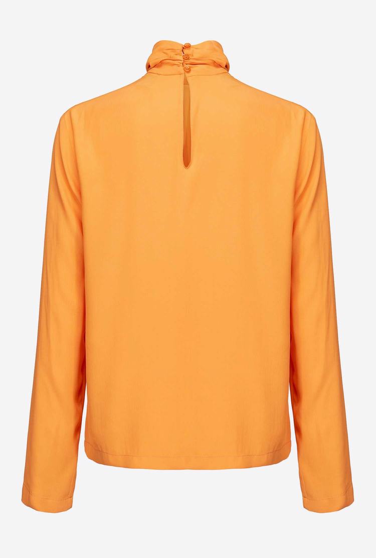 Dark Yellow Women's Pinko Polo-neck Shirts | Ireland-82350619