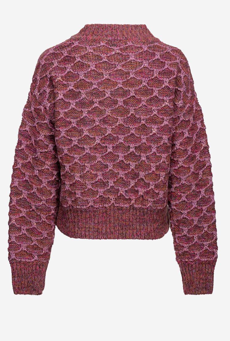 Fuchsia/Brown Women's Pinko Raised Diamond Effect Pullover | Ireland-59426879