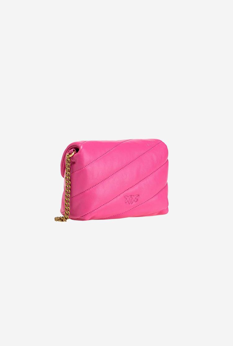 Fuchsia Gold Women's Pinko Baby Love Bag Puff Maxi Quilt Crossbody Bags | Ireland-94710359