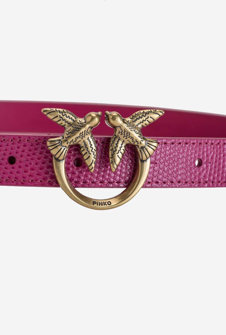 Fuchsia Gold Women's Pinko Lizard Print Belts | Ireland-08512949