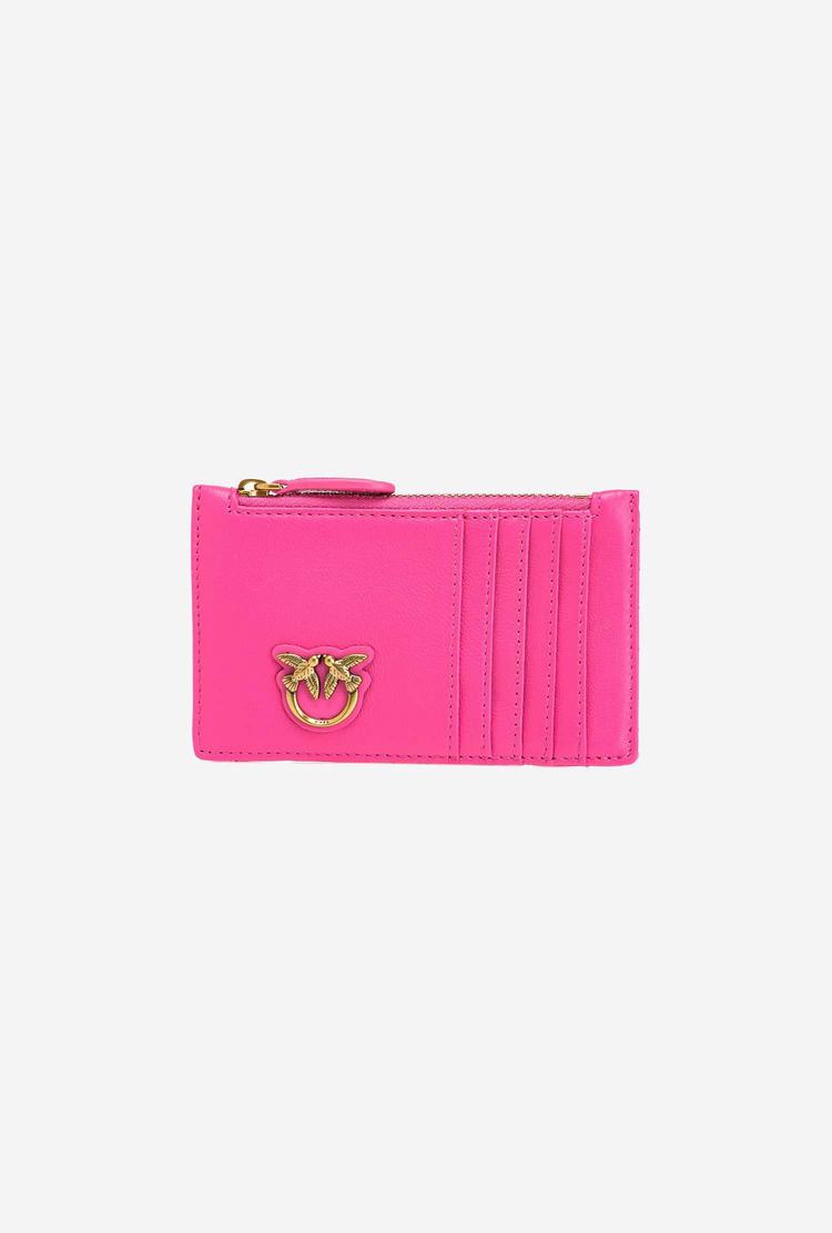 Fuchsia Gold Women\'s Pinko Zipped Card Holder Purses | Ireland-36802959