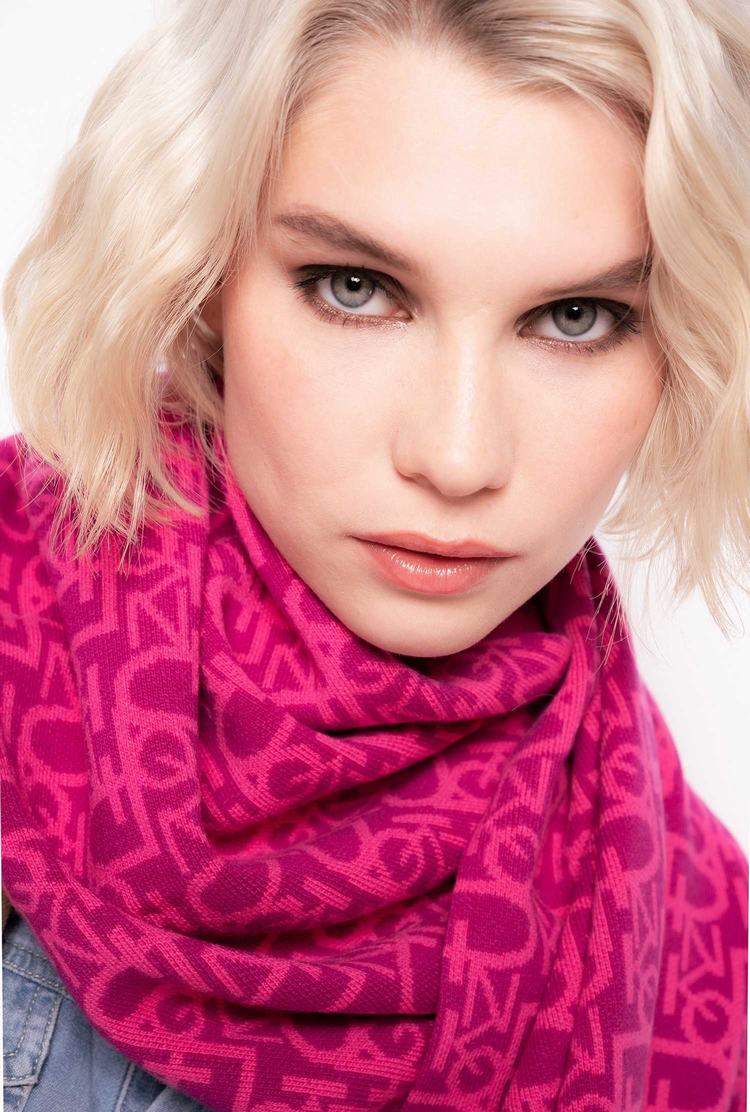 Fuchsia/Pink Women's Pinko Monogram Scarves | Ireland-32760819