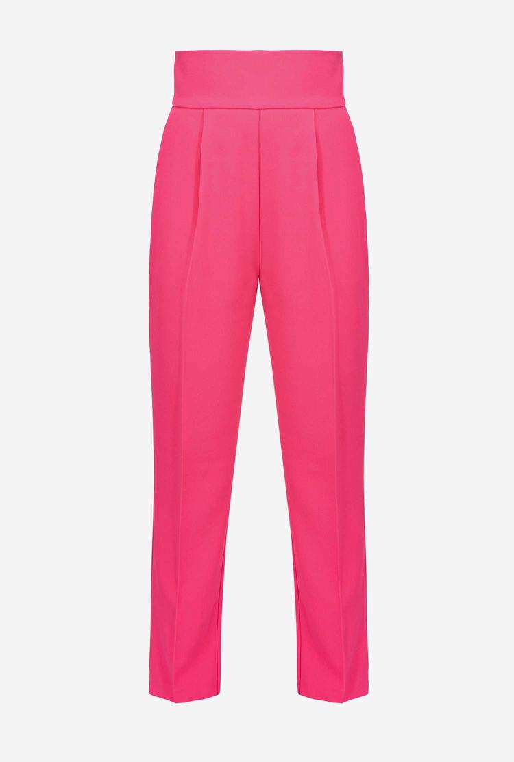 Fuchsia Purple Women's Pinko High-waisted Stretch Crêpe Pants | Ireland-17945029