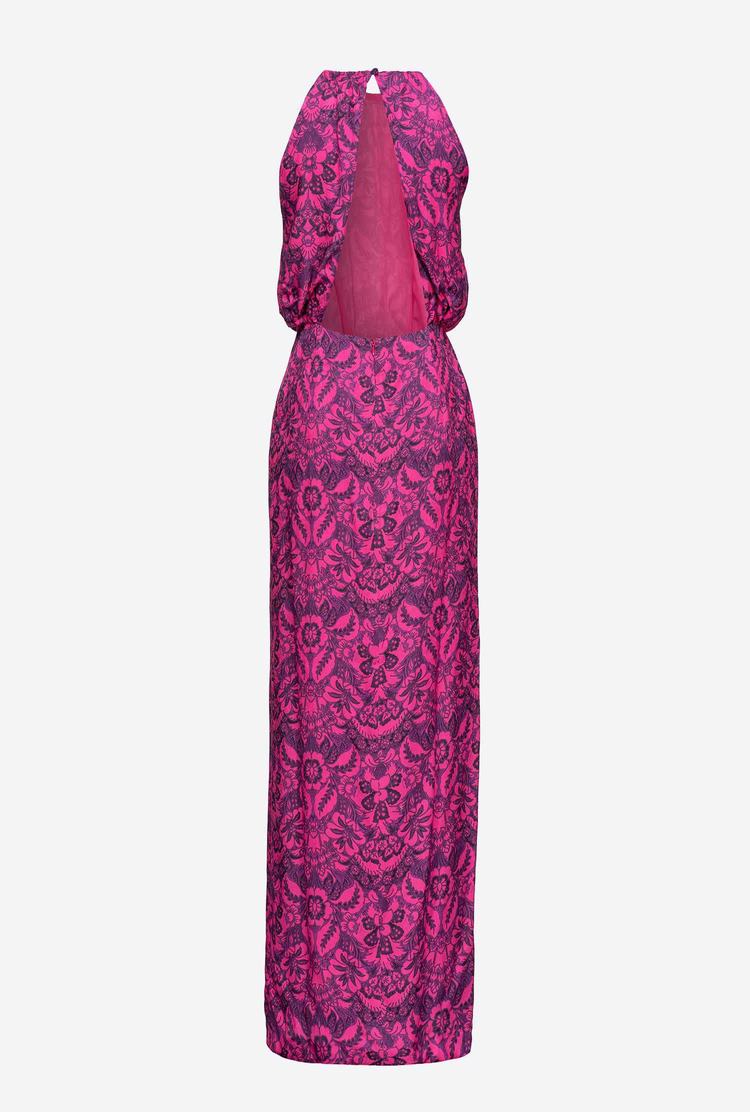 Fuchsia/Purple Women's Pinko Long Floral Dress | Ireland-63409259