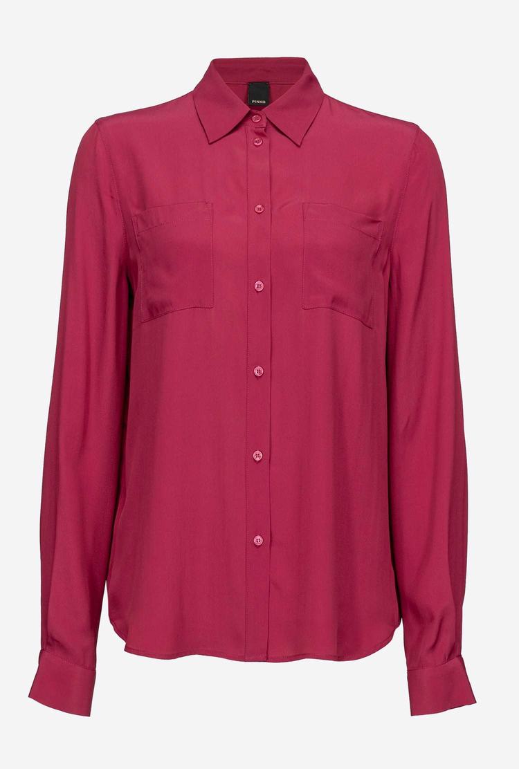 Fuchsia Women's Pinko Breast Pocket Shirts | Ireland-09284169