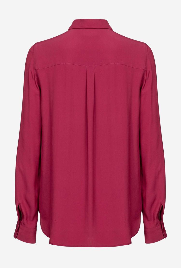 Fuchsia Women's Pinko Breast Pocket Shirts | Ireland-09284169