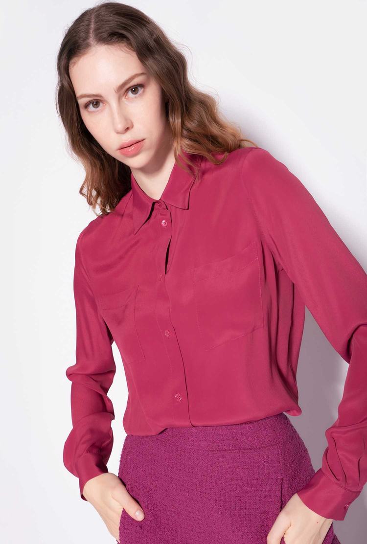 Fuchsia Women\'s Pinko Breast Pocket Shirts | Ireland-09284169