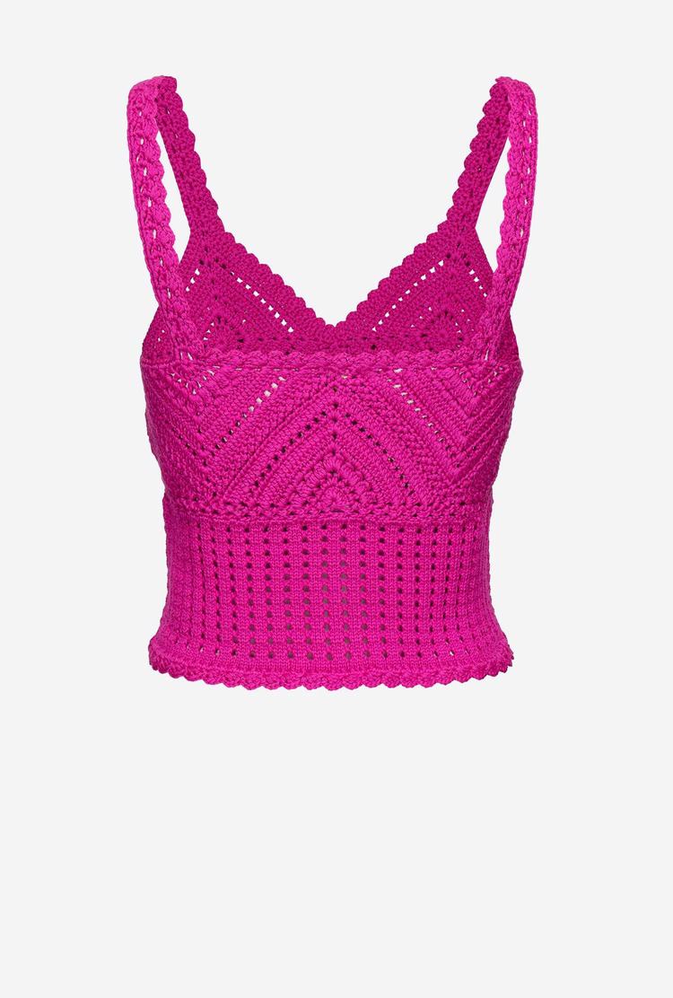 Fuchsia Women's Pinko Crocheted Tanks | Ireland-78623909