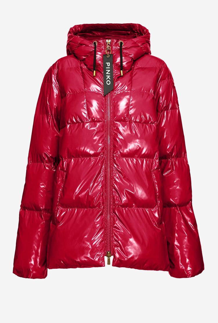 Fuchsia Women's Pinko Crystal Nylon Jackets | Ireland-80356499