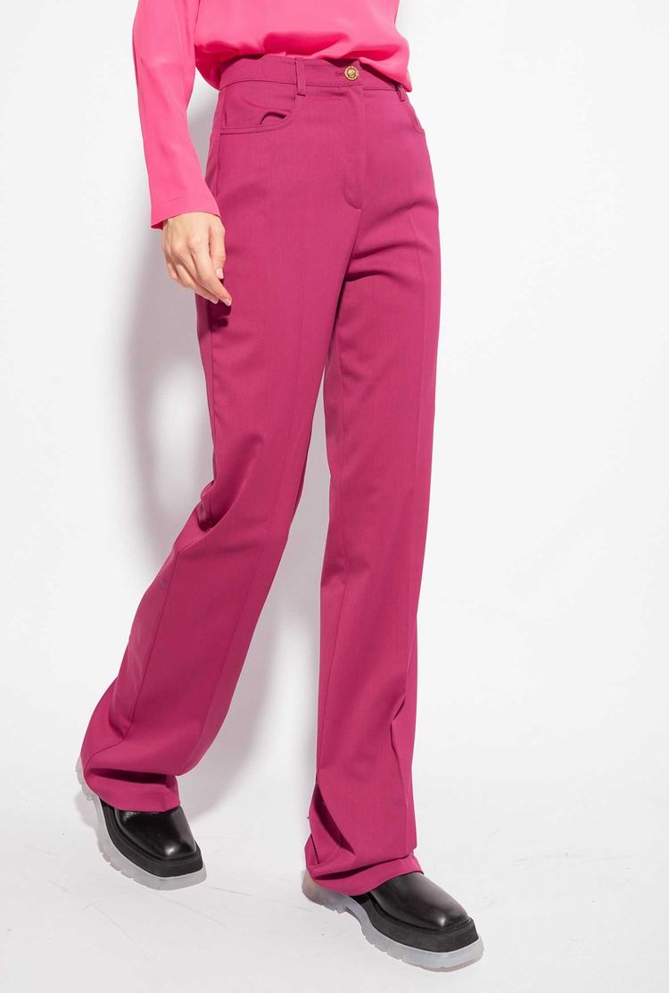 Fuchsia Women's Pinko Flared Stretch Pants | Ireland-87901659