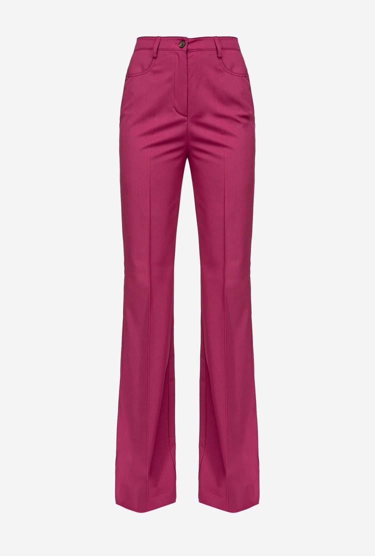 Fuchsia Women's Pinko Flared Stretch Pants | Ireland-87901659