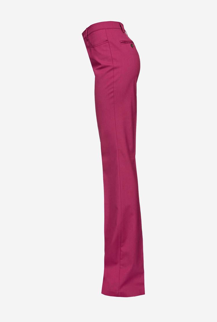 Fuchsia Women's Pinko Flared Stretch Pants | Ireland-87901659