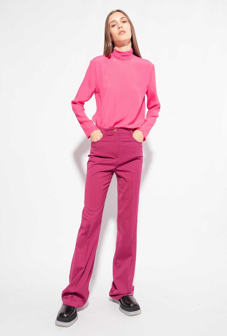 Fuchsia Women\'s Pinko Flared Stretch Pants | Ireland-87901659