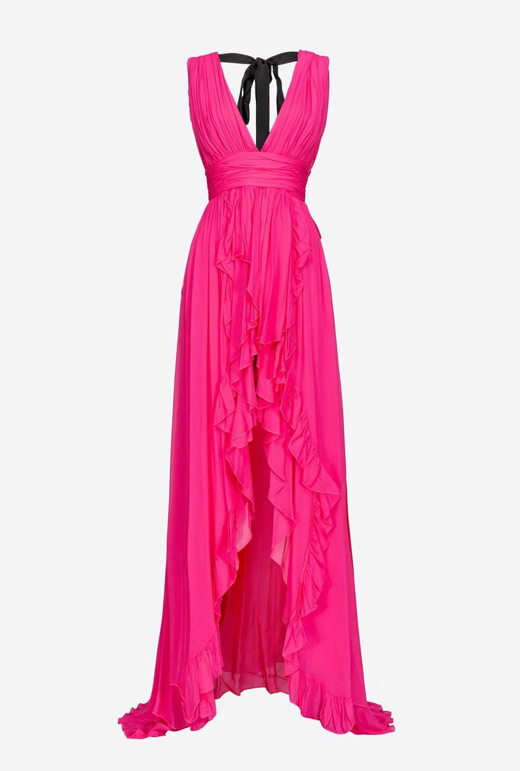 Fuchsia Women's Pinko Frills Dress | Ireland-16740389