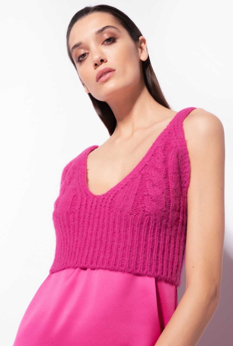 Fuchsia Women's Pinko Knit Dress | Ireland-97018329