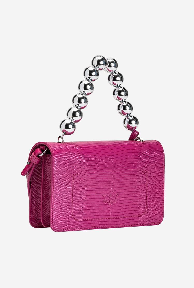 Fuchsia Women's Pinko Letter Bag Metal Handle Handbag | Ireland-56780299