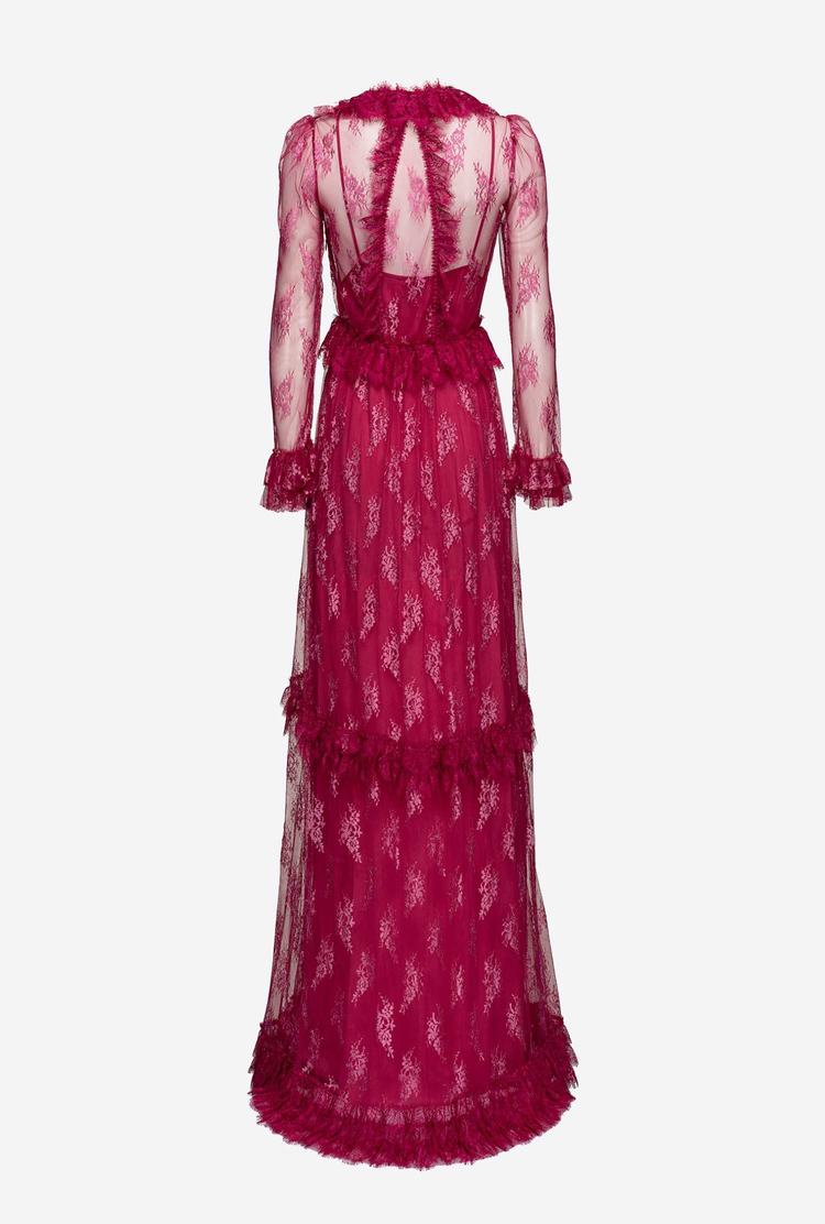 Fuchsia Women's Pinko Long Lace Dress | Ireland-84392759