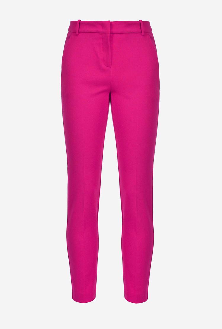 Fuchsia Women's Pinko Milano-knit Cigarette Pants | Ireland-09851349