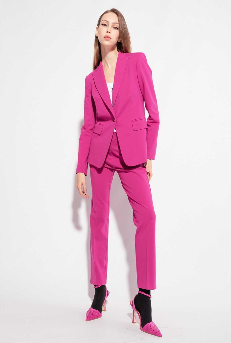 Fuchsia Women's Pinko Single-breasted Blazers | Ireland-24387509