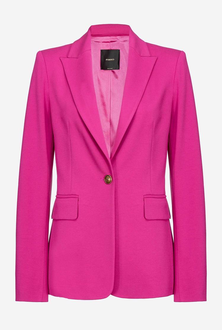 Fuchsia Women's Pinko Single-breasted Blazers | Ireland-24387509