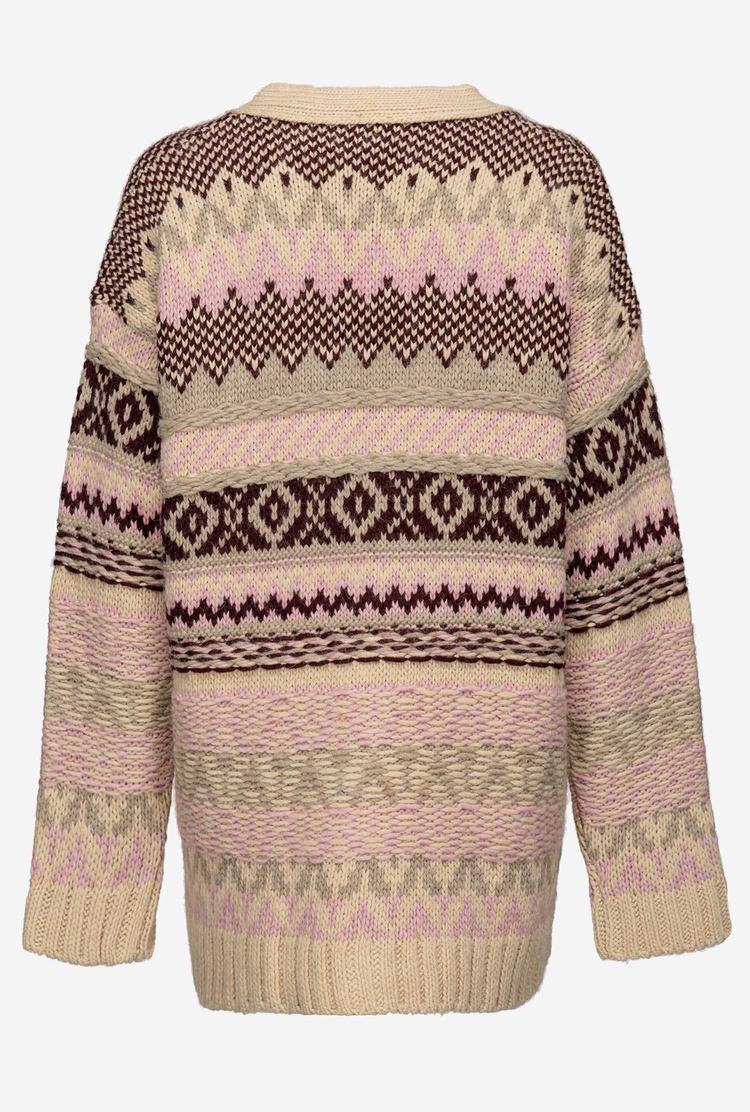 Gold Women's Pinko Alpaca-blend Jacquard Cardigan | Ireland-19427039