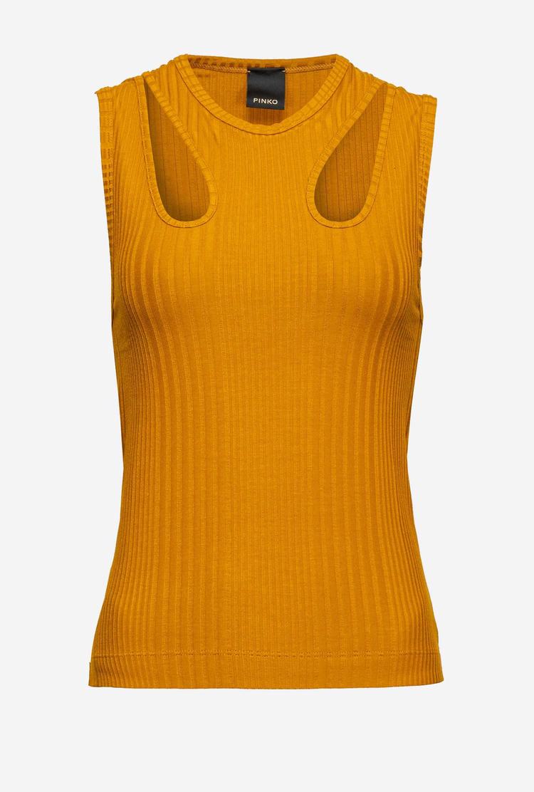 Gold Women's Pinko Cut-out Tanks | Ireland-79165349