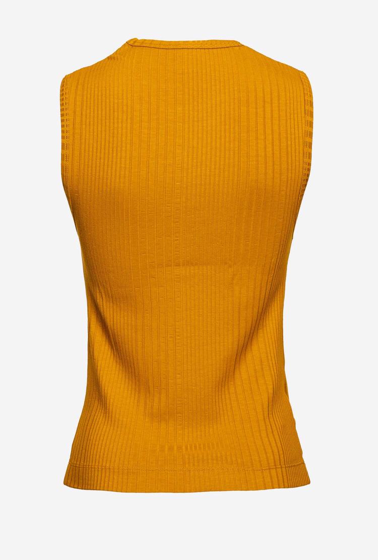 Gold Women's Pinko Cut-out Tanks | Ireland-79165349