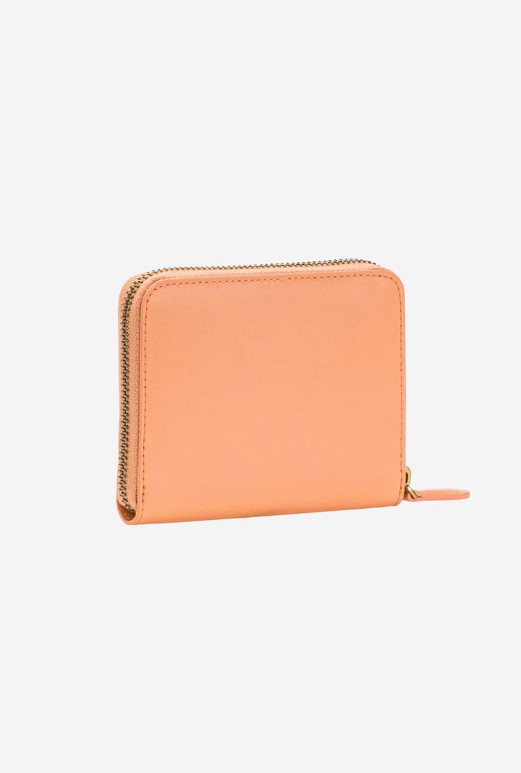 Gold Women's Pinko Small Zip-around Leather Wallets | Ireland-39415709