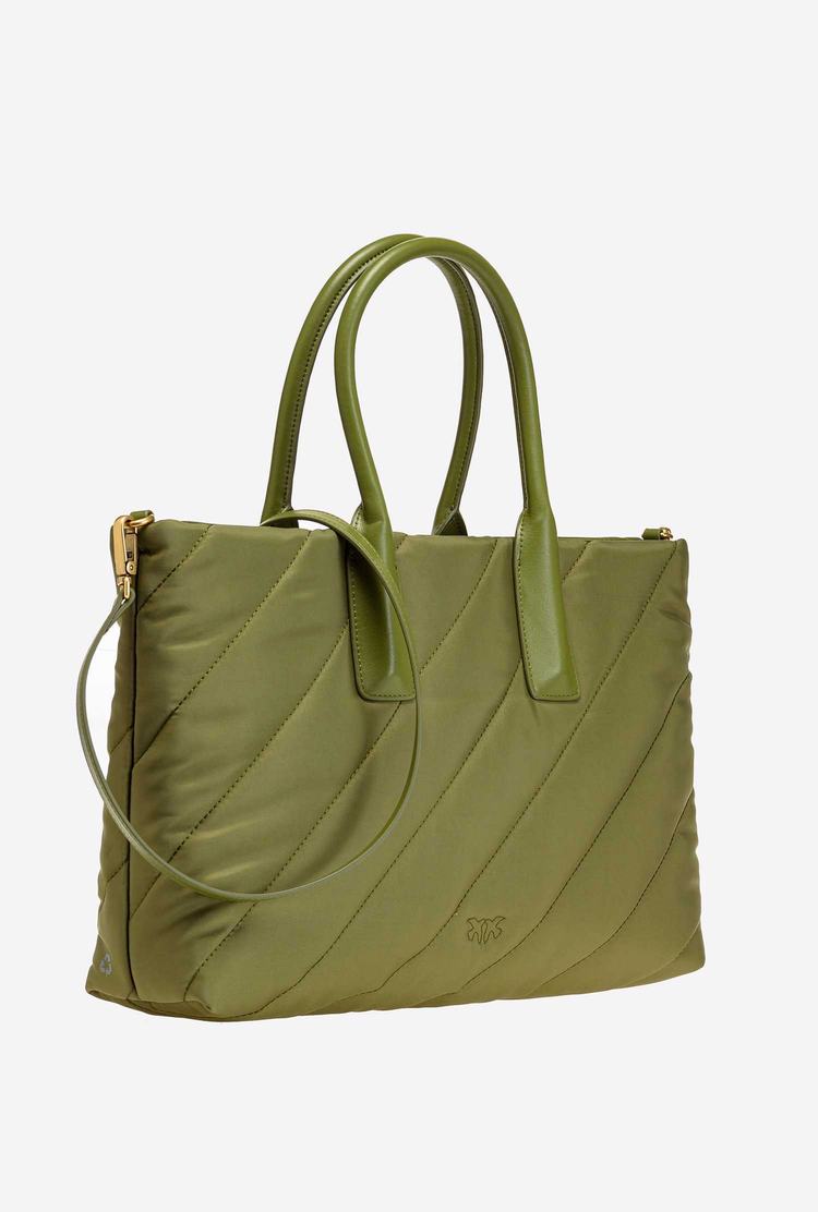 Green Gold Women's Pinko Shopper Shoulder Bags | Ireland-98146209