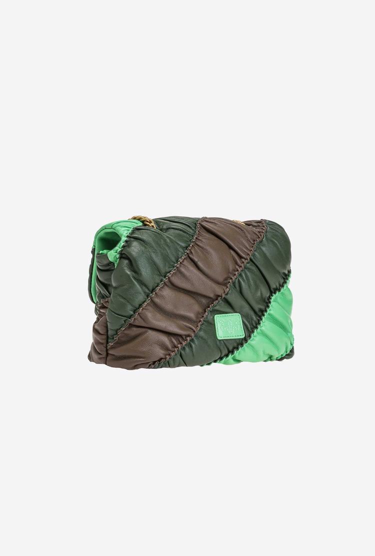 Green/Khaki/Mint Green Gold Women's Pinko Mini Love Bag Puff Ruffle Crossbody Bags | Ireland-35074629