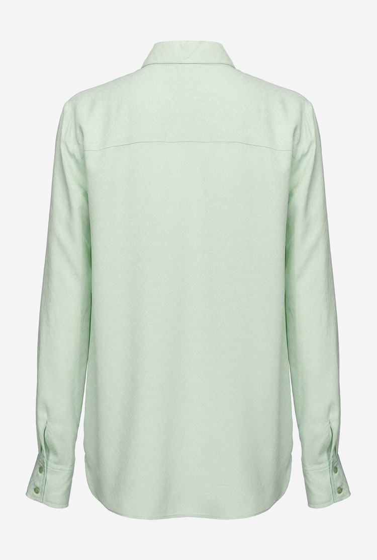 Green Light Green Mint Women's Pinko Logo Shirts | Ireland-39504179