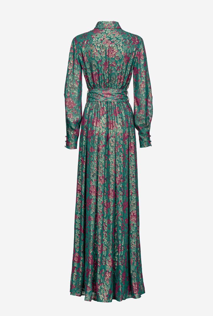 Green/Pink Women's Pinko Long Floral Dress | Ireland-52168099