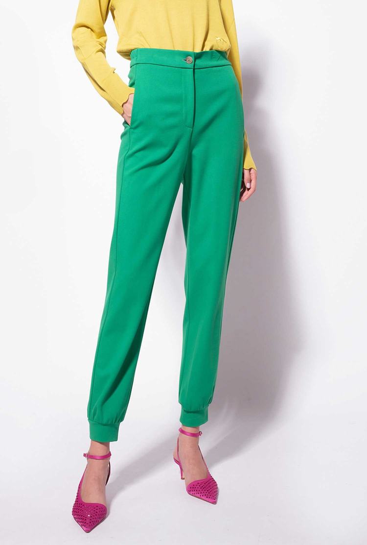 Green Women's Pinko Ankle Cuffs Pants | Ireland-12670859